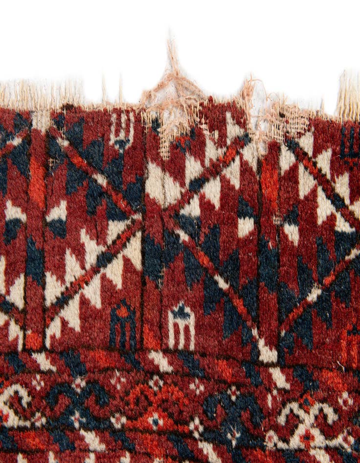 Detail image of 5' 8 x 7' 1  Hand Knotted Afghan Akhche Wool Rug