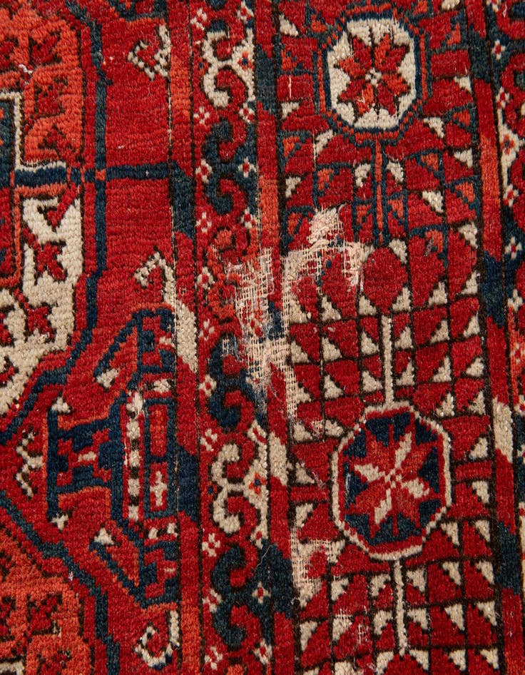Detail image of 5' 8 x 7' 1  Hand Knotted Afghan Akhche Wool Rug