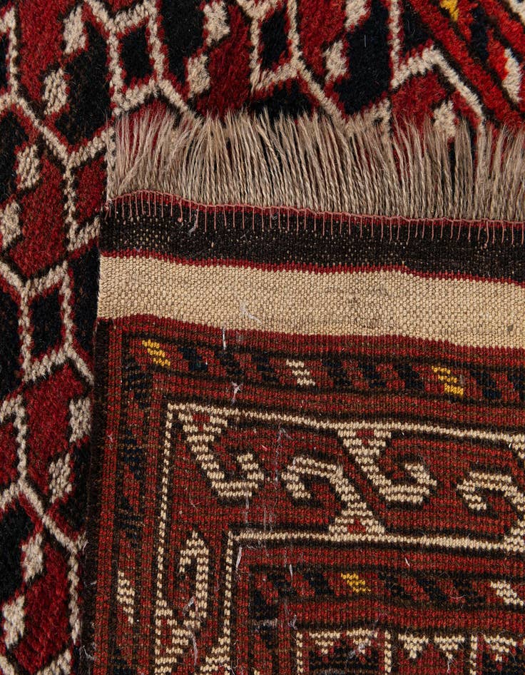 Detail image of 2' 8 x 4'  Hand Knotted Afghan Akhche Wool Rug