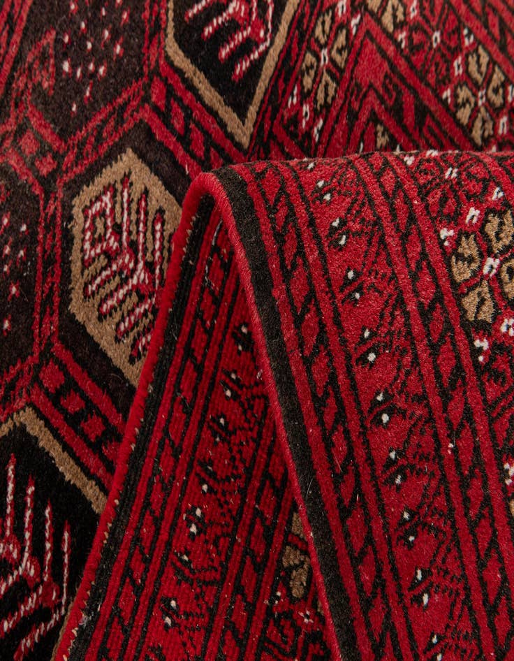 Detail image of 2' 8 x 4' 1  Hand Knotted Afghan Akhche Wool Rug