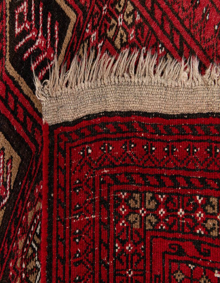Detail image of 2' 8 x 4' 1  Hand Knotted Afghan Akhche Wool Rug