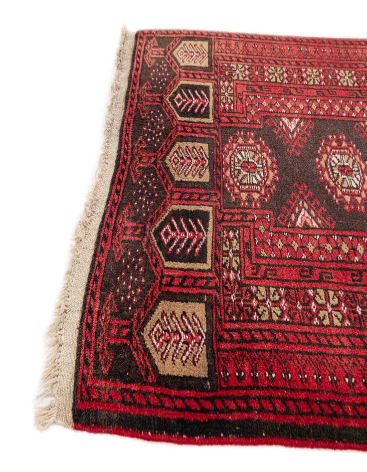 Detail image of 2' 8 x 4' 1  Hand Knotted Afghan Akhche Wool Rug
