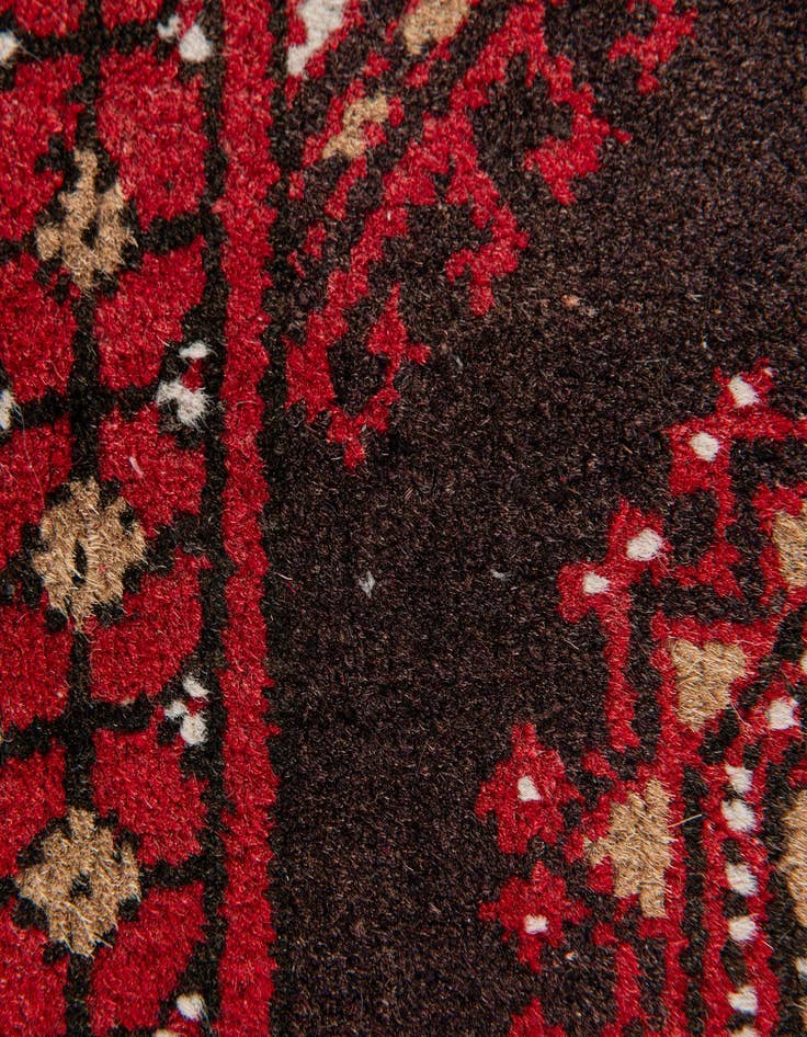 Detail image of 2' 8 x 4' 1  Hand Knotted Afghan Akhche Wool Rug