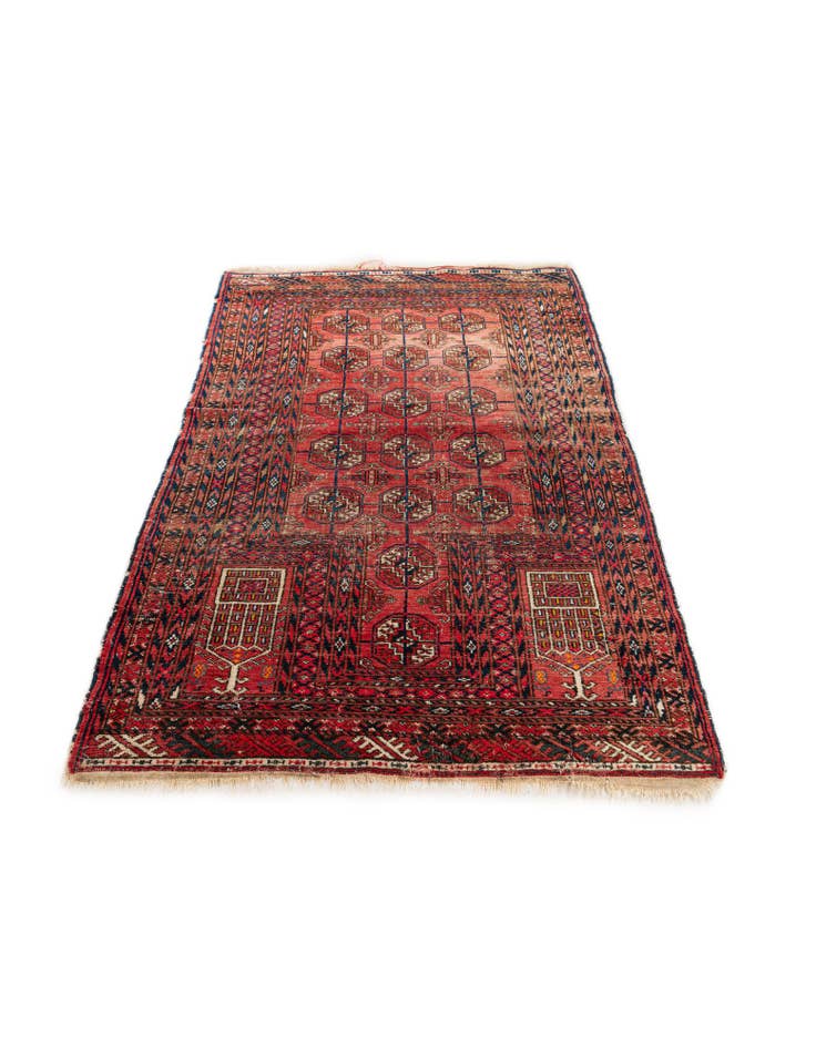 Detail image of 2' 10 x 4' 3  Hand Knotted Afghan Akhche Oriental Wool Rug