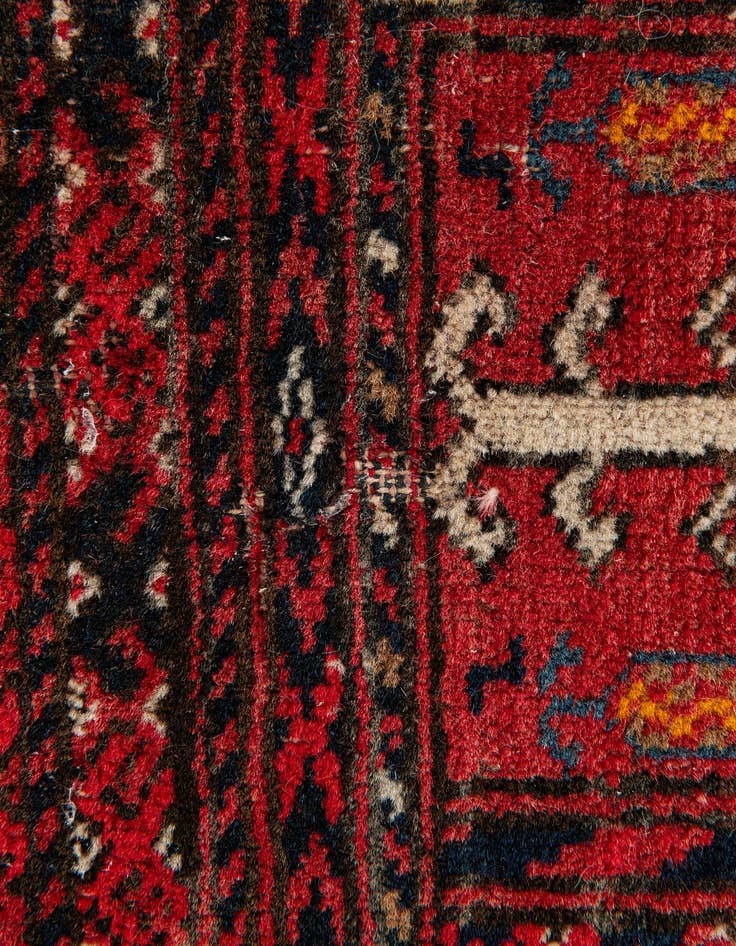 Detail image of 2' 10 x 4' 3  Hand Knotted Afghan Akhche Oriental Wool Rug