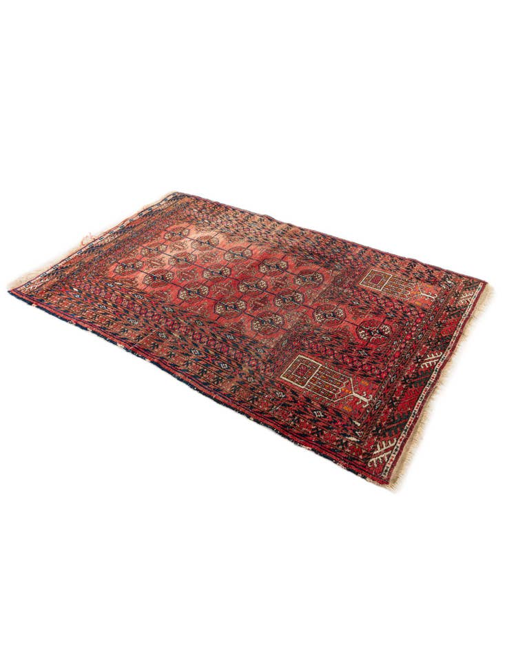 Detail image of 2' 10 x 4' 3  Hand Knotted Afghan Akhche Oriental Wool Rug