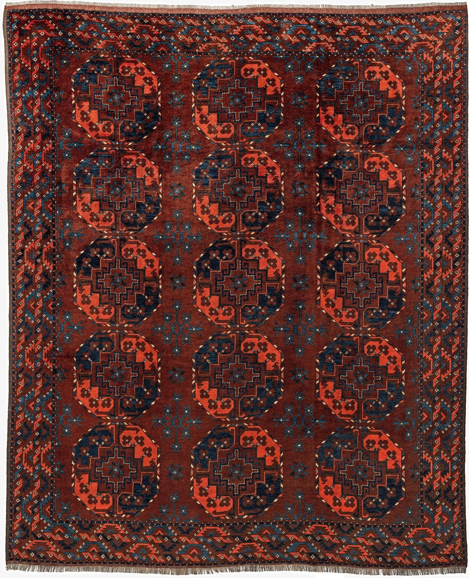 7' 6 x 9'  Hand Knotted Afghan Akhche Wool Rug