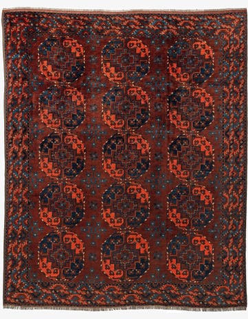 7' 6 x 9' Hand Knotted Afghan Akhche Wool Rug