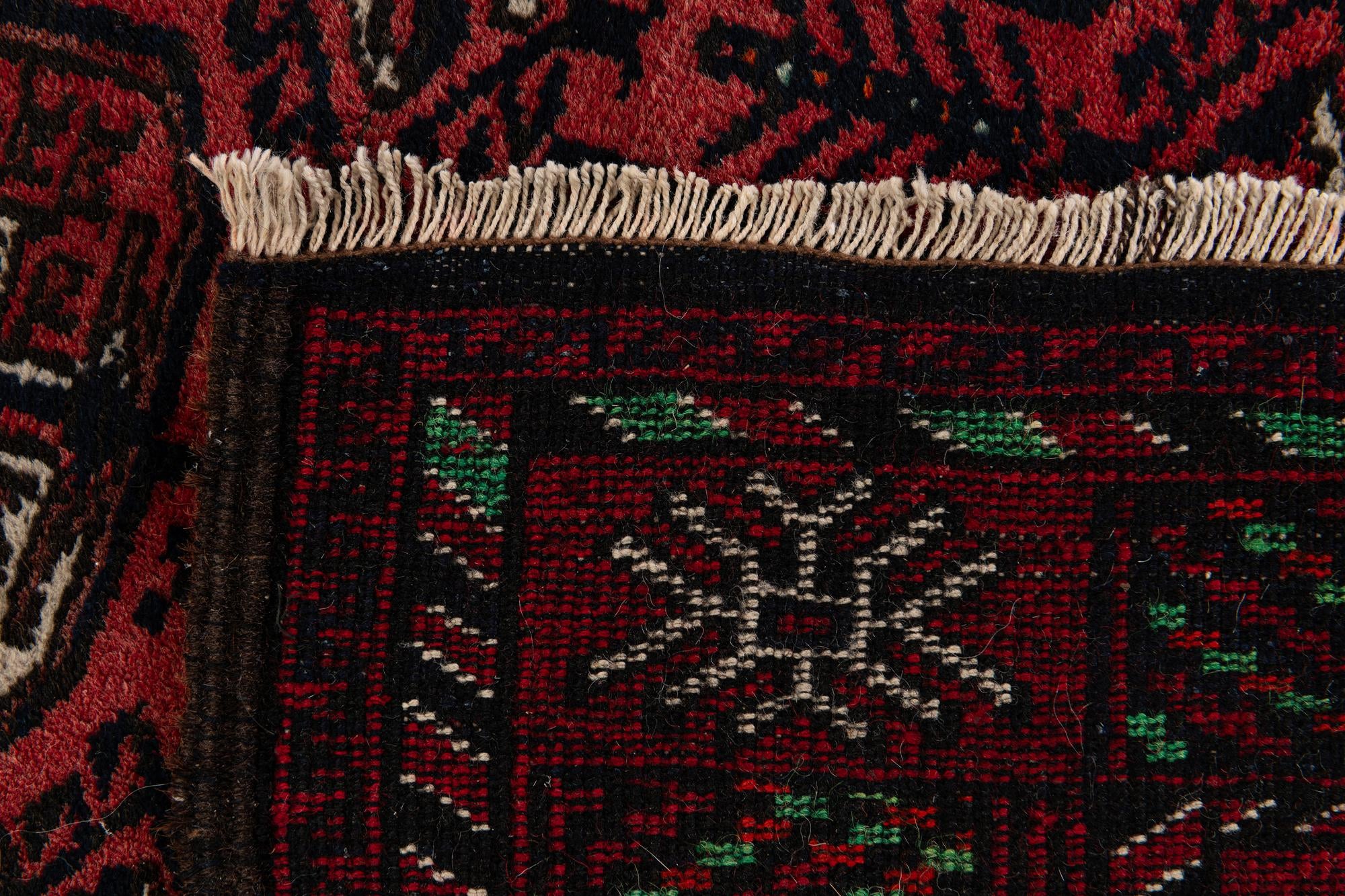 3' 11 x 6' 8 Hand Knotted Afghan Ersari Wool Rug