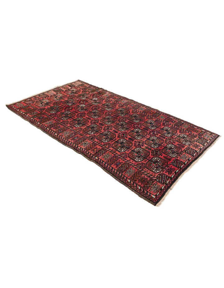 3' 11 x 6' 8 Hand Knotted Afghan Ersari Wool Rug