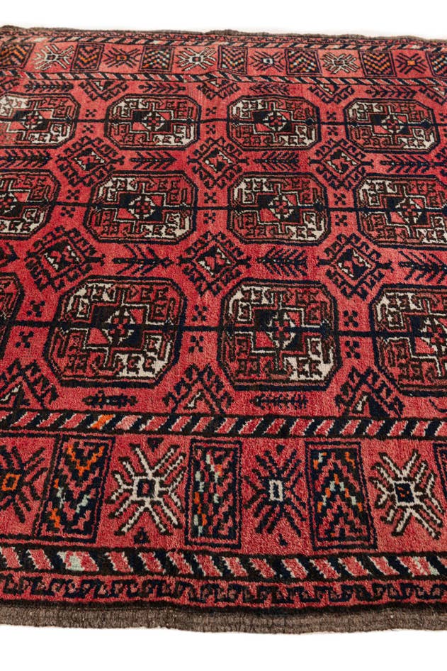 Detail image of 3' 11 x 6' 8 Hand Knotted Afghan Ersari Wool Rug