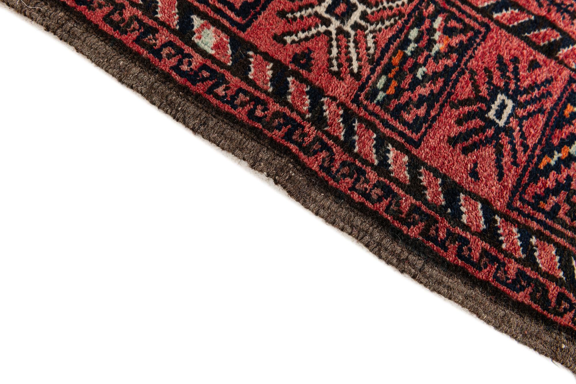 3' 11 x 6' 8 Hand Knotted Afghan Ersari Wool Rug