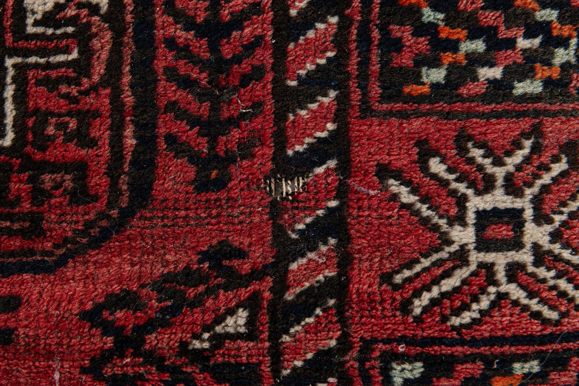 3' 11 x 6' 8 Hand Knotted Afghan Ersari Wool Rug