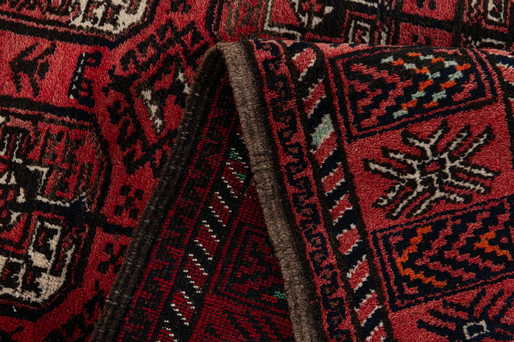 3' 11 x 6' 8 Hand Knotted Afghan Ersari Wool Rug
