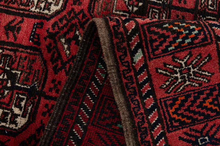 3' 11 x 6' 8 Hand Knotted Afghan Ersari Wool Rug