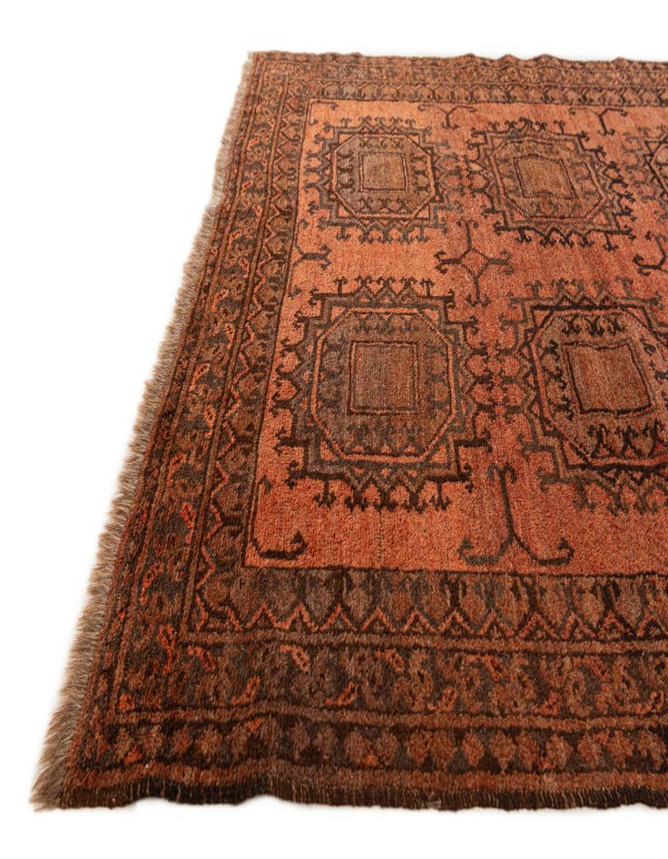 Detail image of 3' 7 x 6' 10 Hand Knotted Afghan Ersari Wool Rug