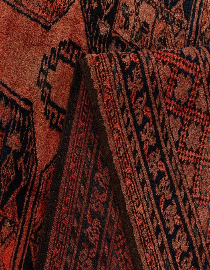 Detail image of 7' 8 x 11' 7  Hand Knotted Afghan Ersari Wool Rug