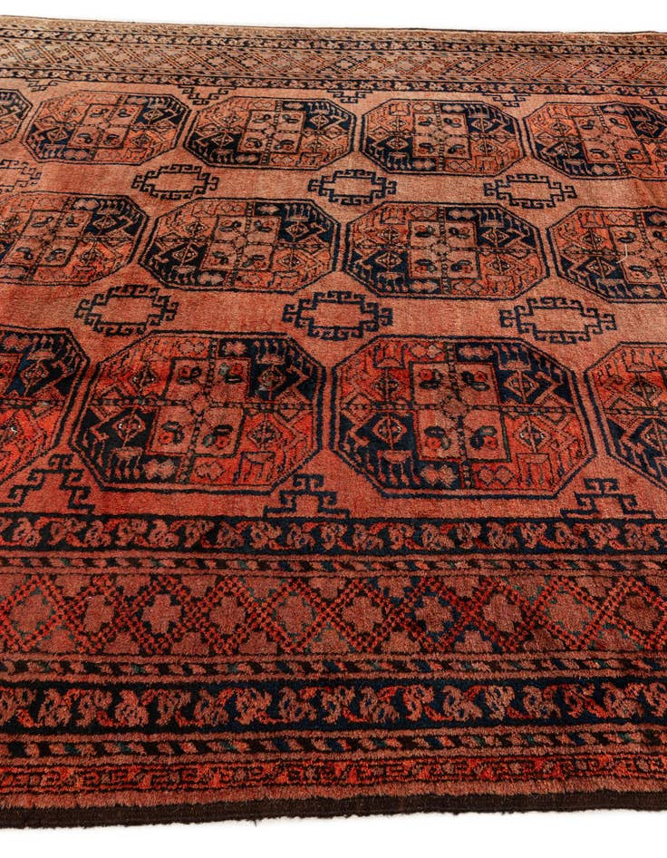 Detail image of 7' 8 x 11' 7  Hand Knotted Afghan Ersari Wool Rug