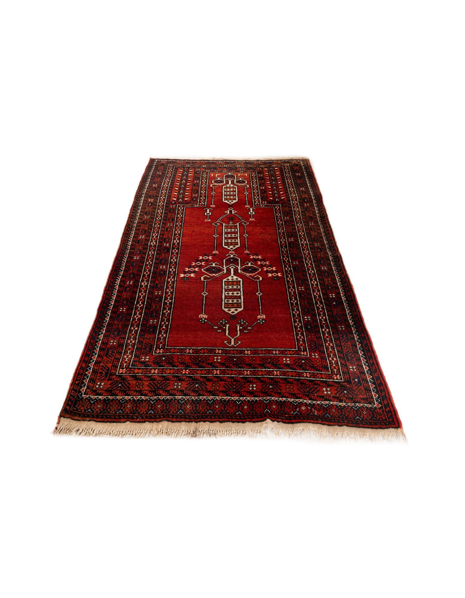 90cm x 155cm anudado a mano Afghan Ersari Alfombra Oriental Lana