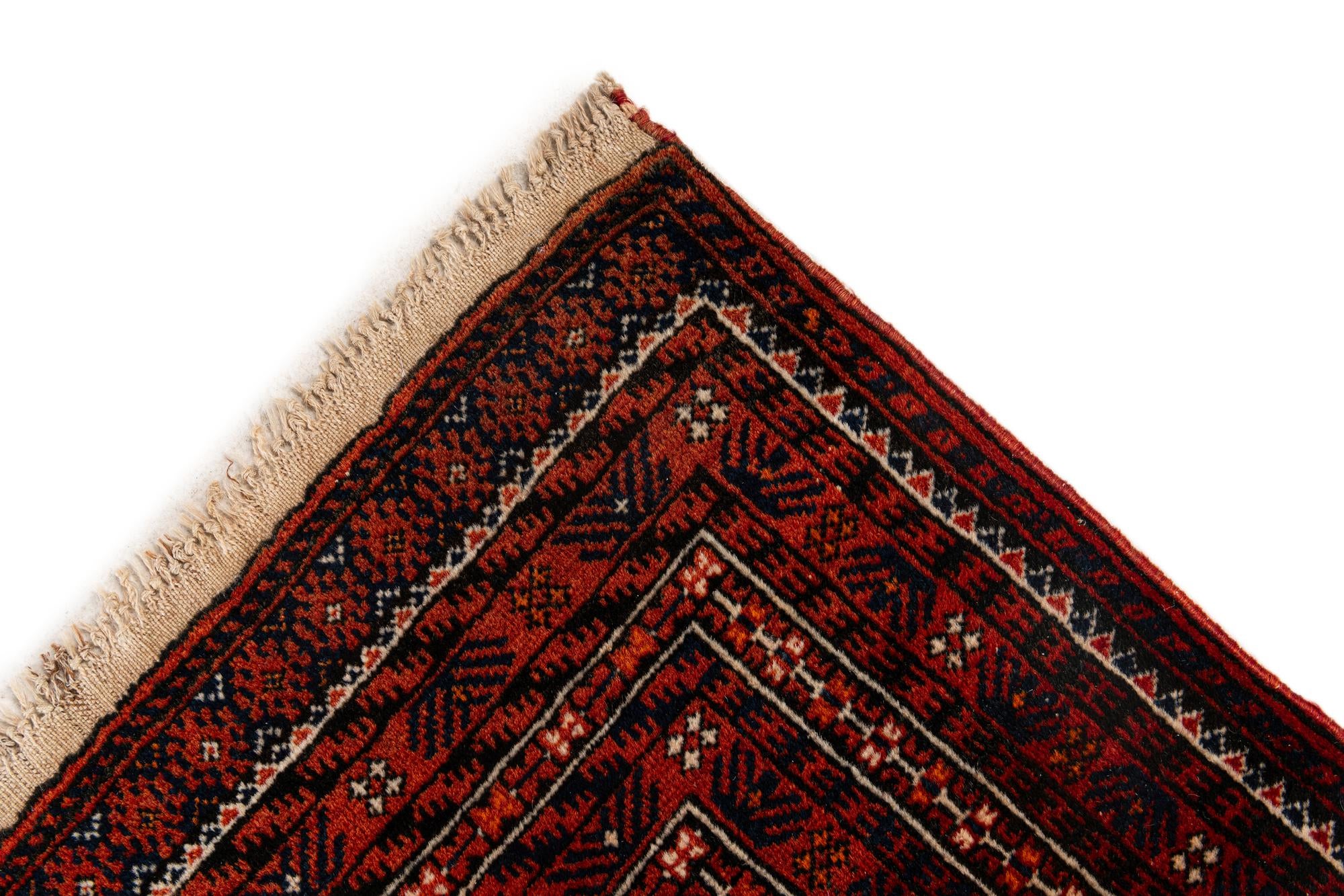 90cm x 155cm anudado a mano Afghan Ersari Alfombra Oriental Lana