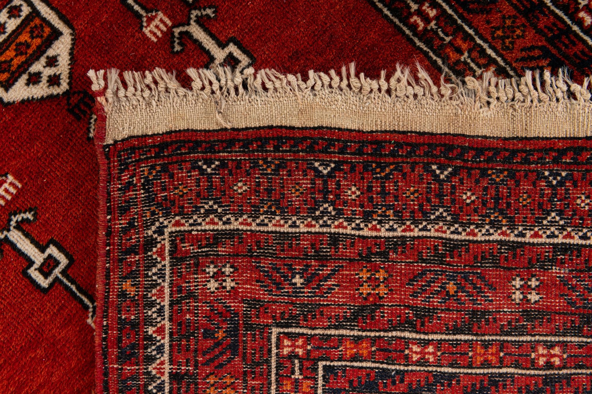 90cm x 155cm anudado a mano Afghan Ersari Alfombra Oriental Lana