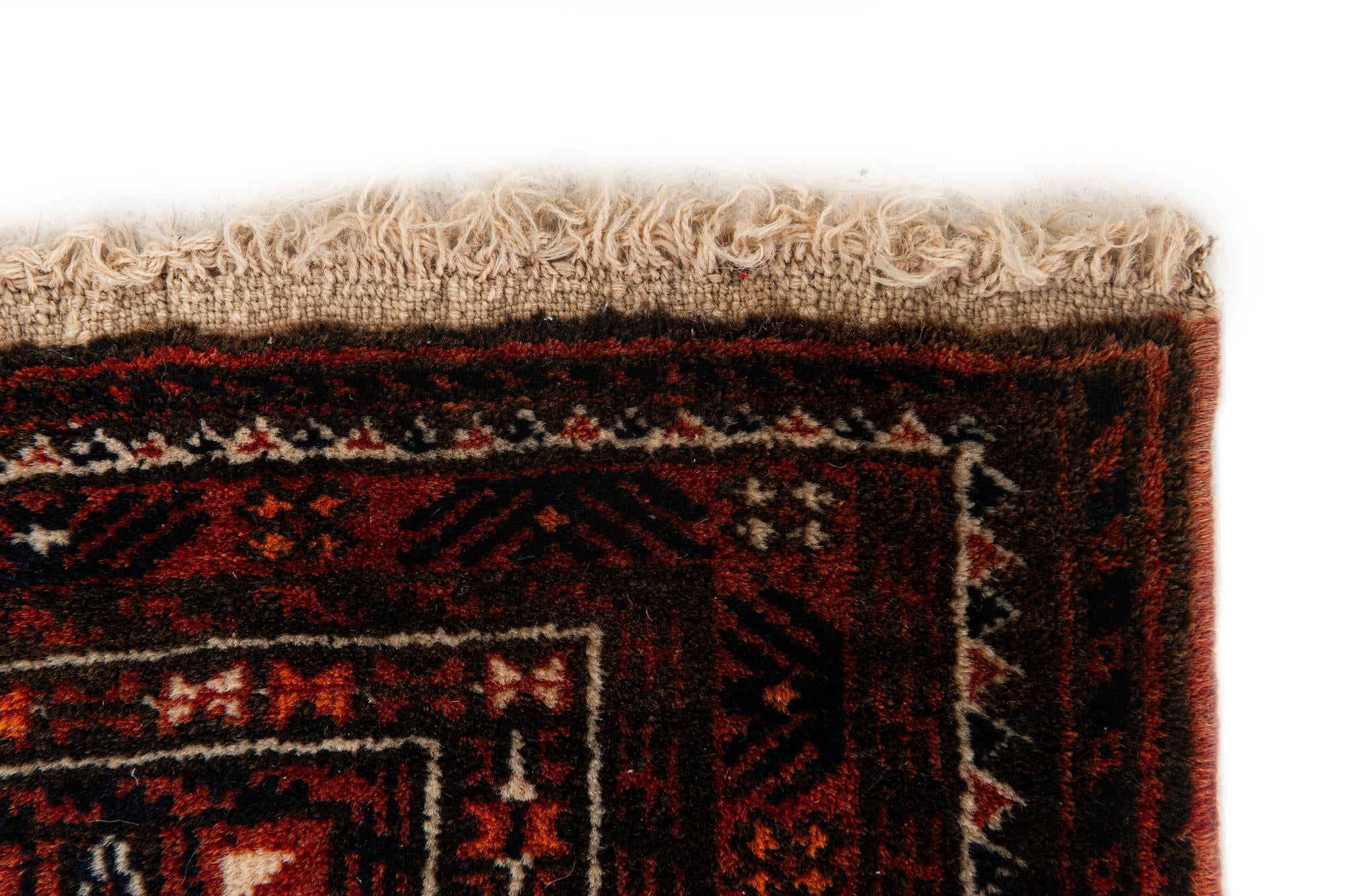 90cm x 155cm anudado a mano Afghan Ersari Alfombra Oriental Lana