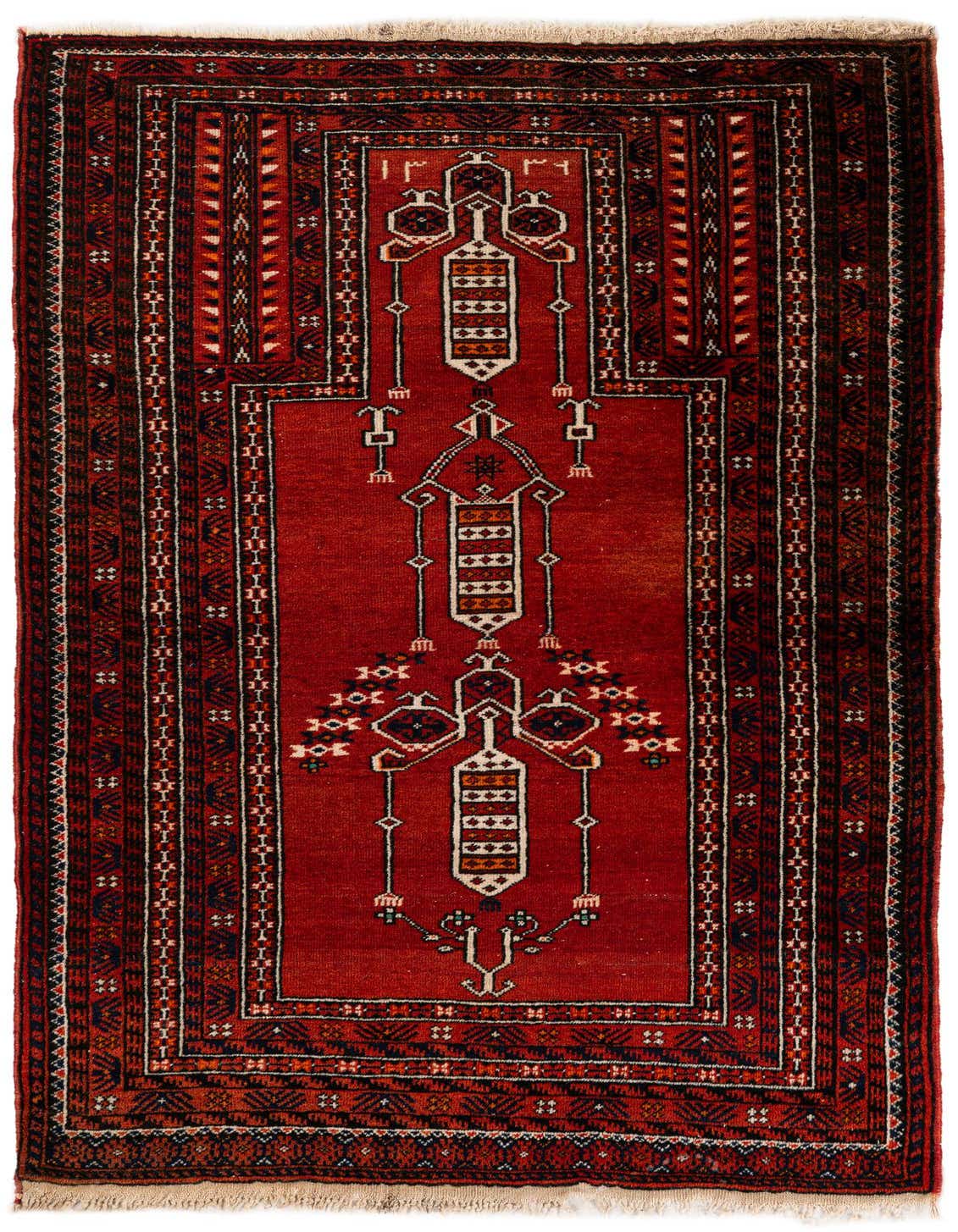 2' 11 x 5' 1 Hand Knotted Afghan Ersari Oriental Wool Rug