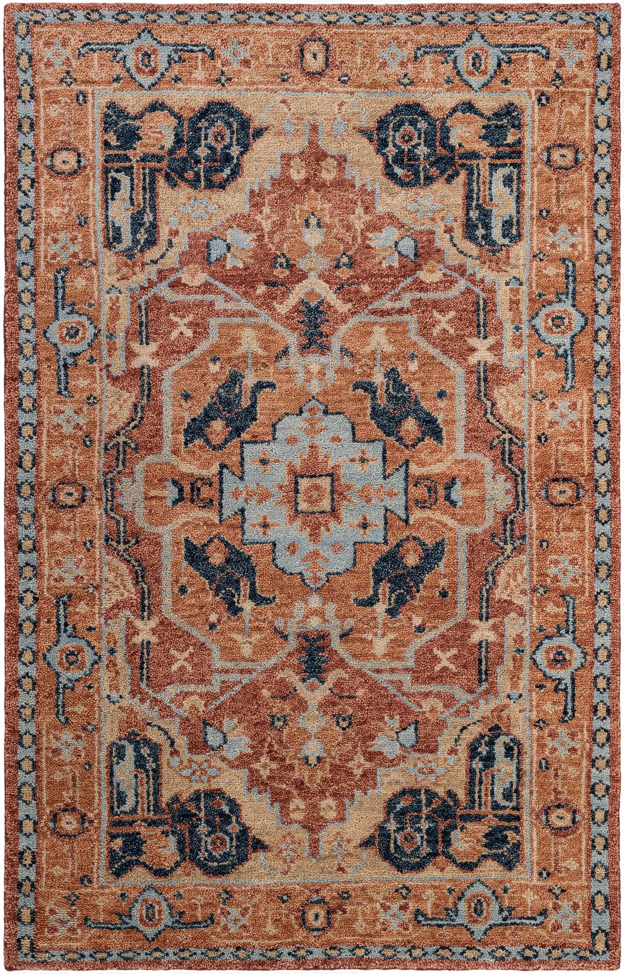 5' 1 x 7' 11  Hand Knotted Agra Wool Rug