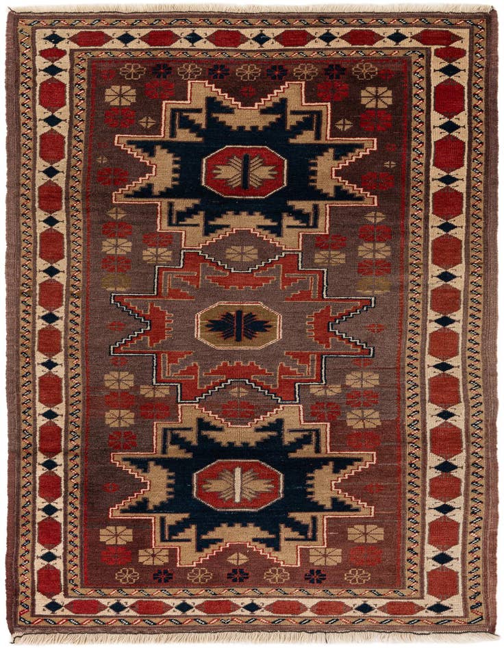 Detail image of 3' 7 x 6' 8 Hand Knotted Anatolian Wool Rug