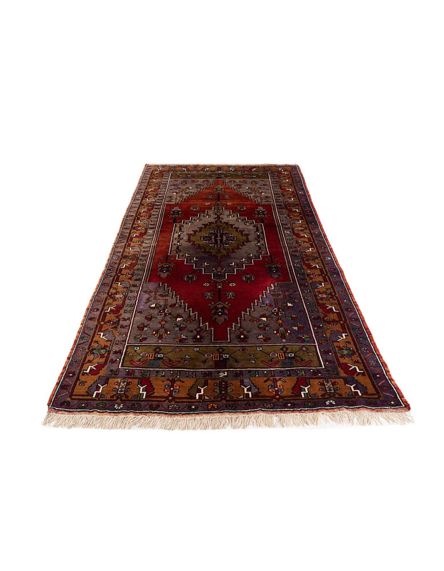 4' 3 x 8' 2 Hand Knotted Anatolian Wool Rug