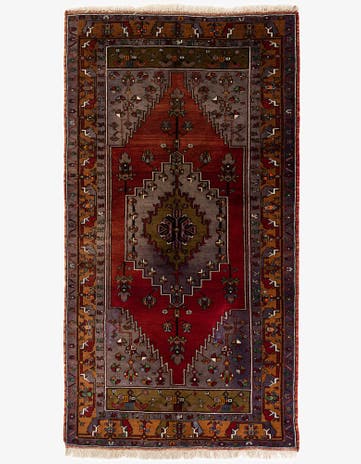 4' 3 x 8' 2 Hand Knotted Anatolian Wool Rug