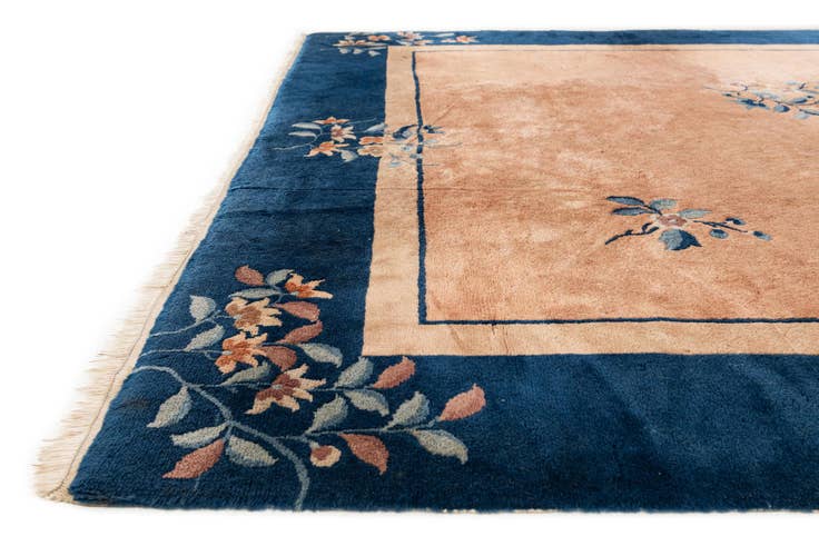 Detail image of 6' 10 x 10' Hand Knotted Antique Finish Oriental Wool Rug