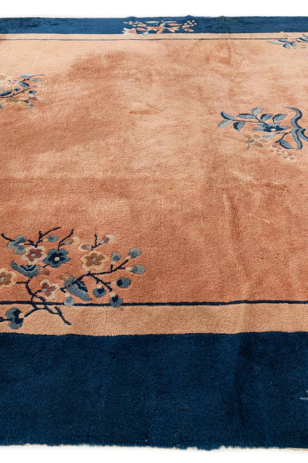 Detail image of 6' 10 x 10' Hand Knotted Antique Finish Oriental Wool Rug