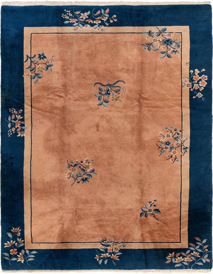 Detail image of 6' 10 x 10' Hand Knotted Antique Finish Oriental Wool Rug
