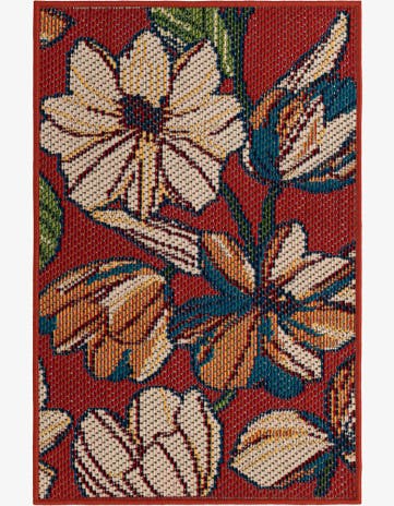 Rust Red Easy-Clean Baja Indoor / Outdoor Rug