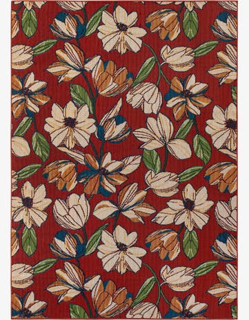 Rust Red Easy-Clean Baja Indoor / Outdoor Rug