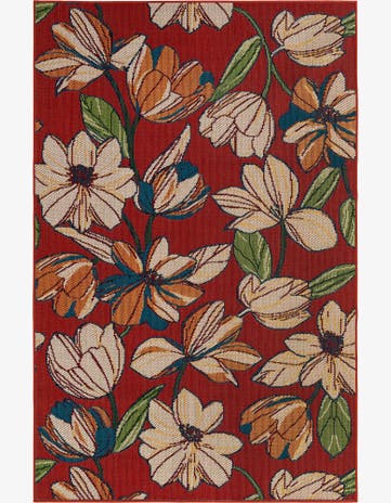 Rust Red Easy-Clean Baja Indoor / Outdoor Rug