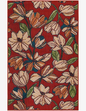 Rust Red Easy-Clean Baja Indoor / Outdoor Rug