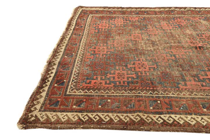 3' 5 x 4' 1 Hand Knotted Bakhtiar Persian Wool Rug