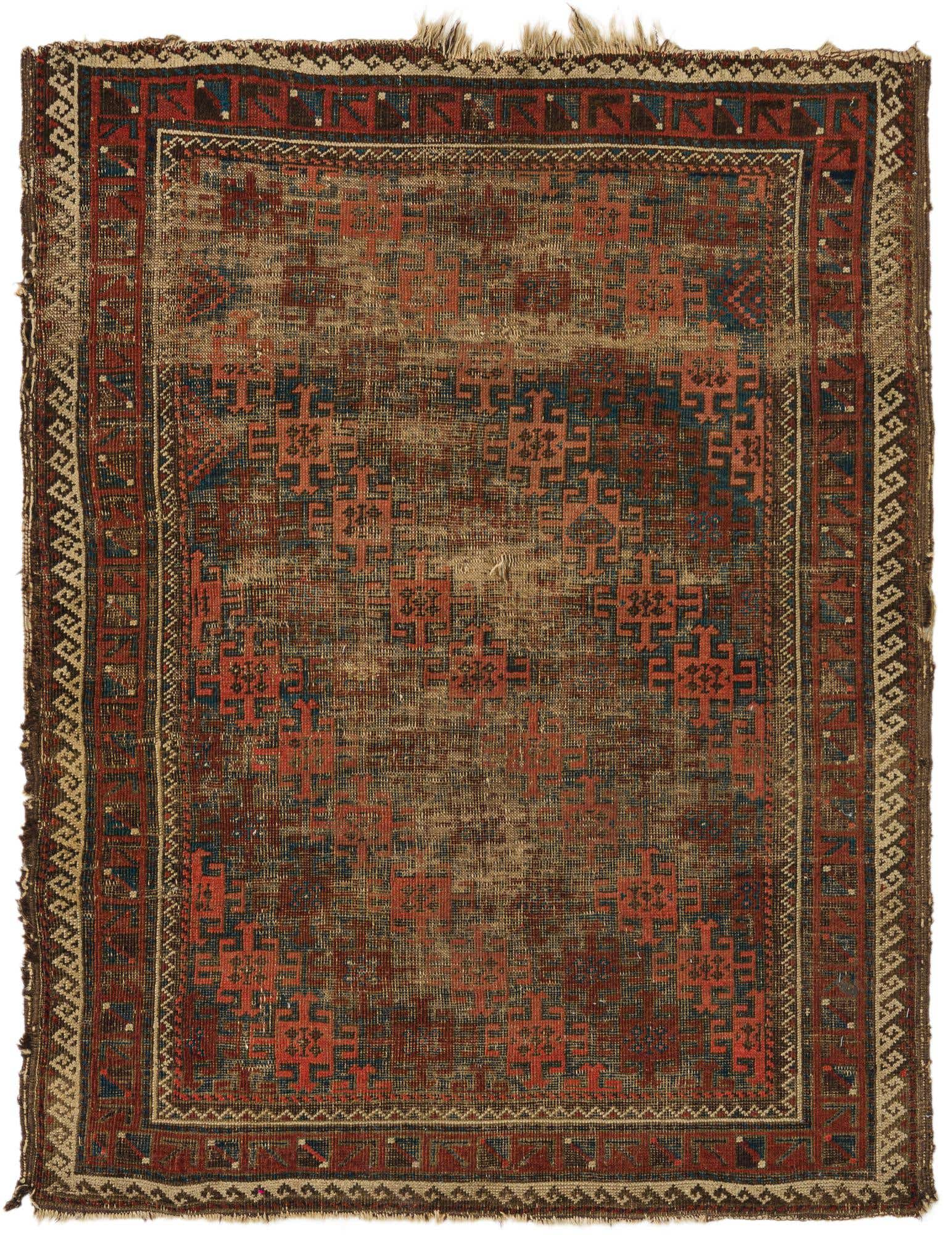 3' 5 x 4' 1 Hand Knotted Bakhtiar Persian Wool Rug
