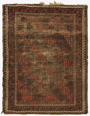 3' 5 x 4' 1 Hand Knotted Bakhtiar Persian Wool Rug