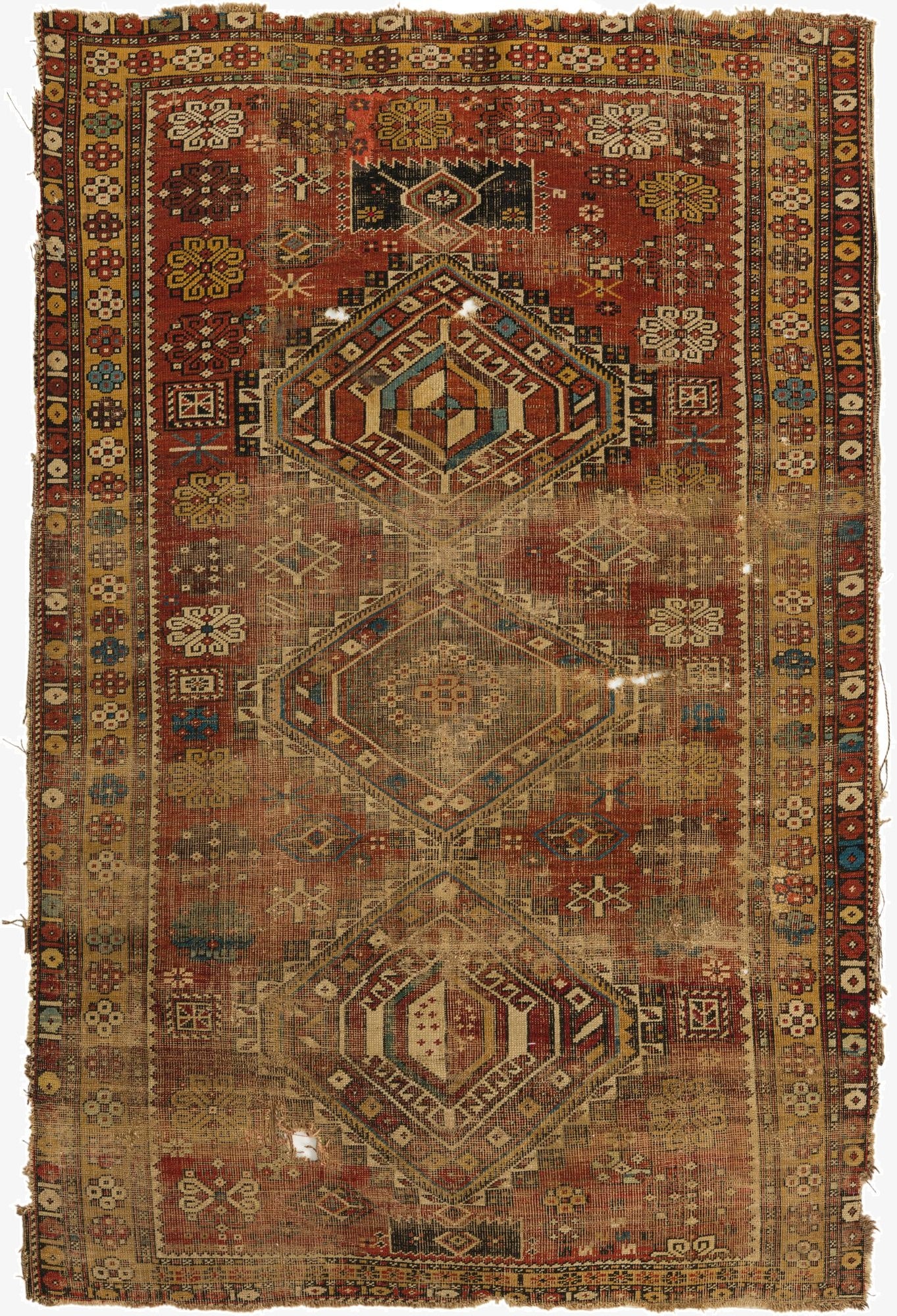 4' 4 x 6' 9  Hand Knotted Bakhtiar Persian Wool Rug