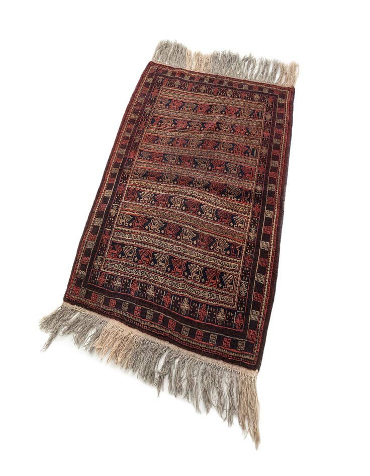 Detail image of 3' 6 x 4' 4  Hand Knotted Balouch Wool Rug