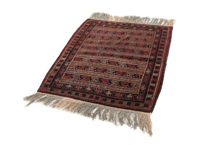 Detail image of 3' 6 x 4' 4 Hand Knotted Balouch Wool Rug