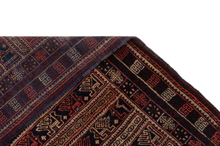 Detail image of 3' 6 x 4' 4 Hand Knotted Balouch Wool Rug