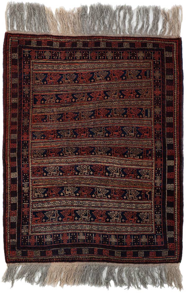 Detail image of 3' 6 x 4' 4 Hand Knotted Balouch Wool Rug