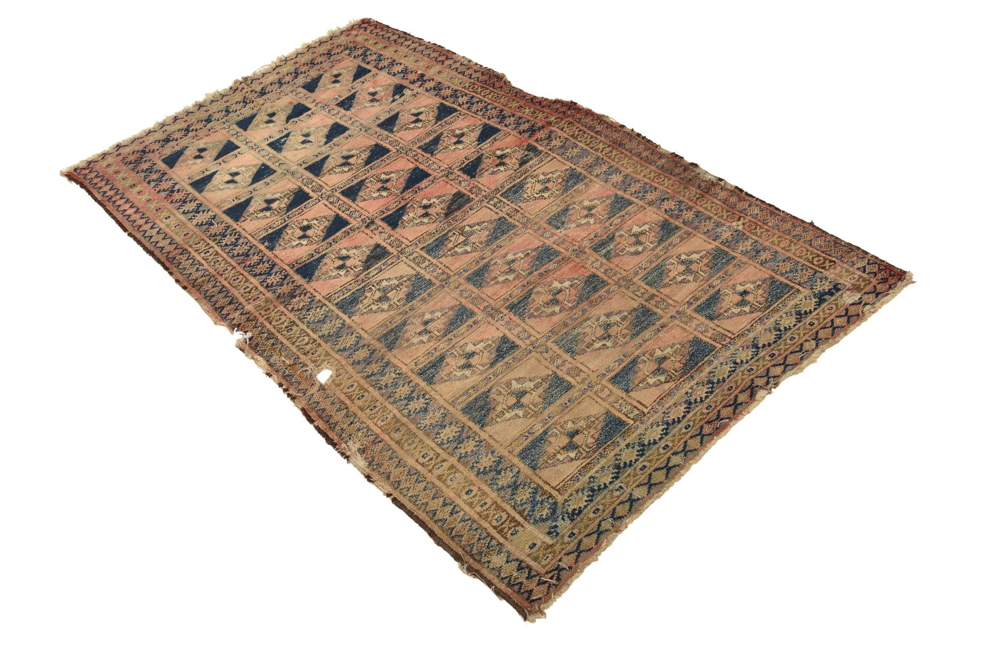 3' 3 x 5' 6 Hand Knotted Balouch Persian Wool Rug