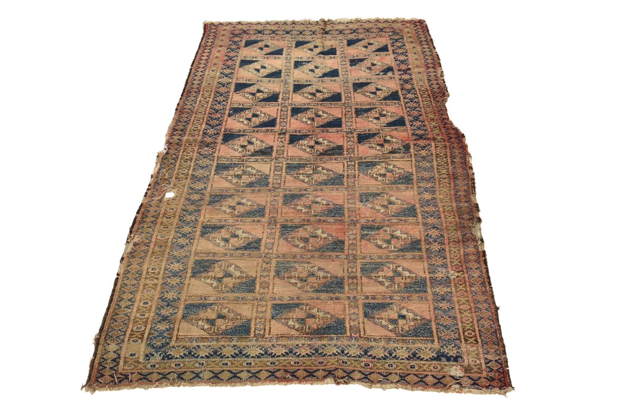 3' 3 x 5' 6 Hand Knotted Balouch Persian Wool Rug