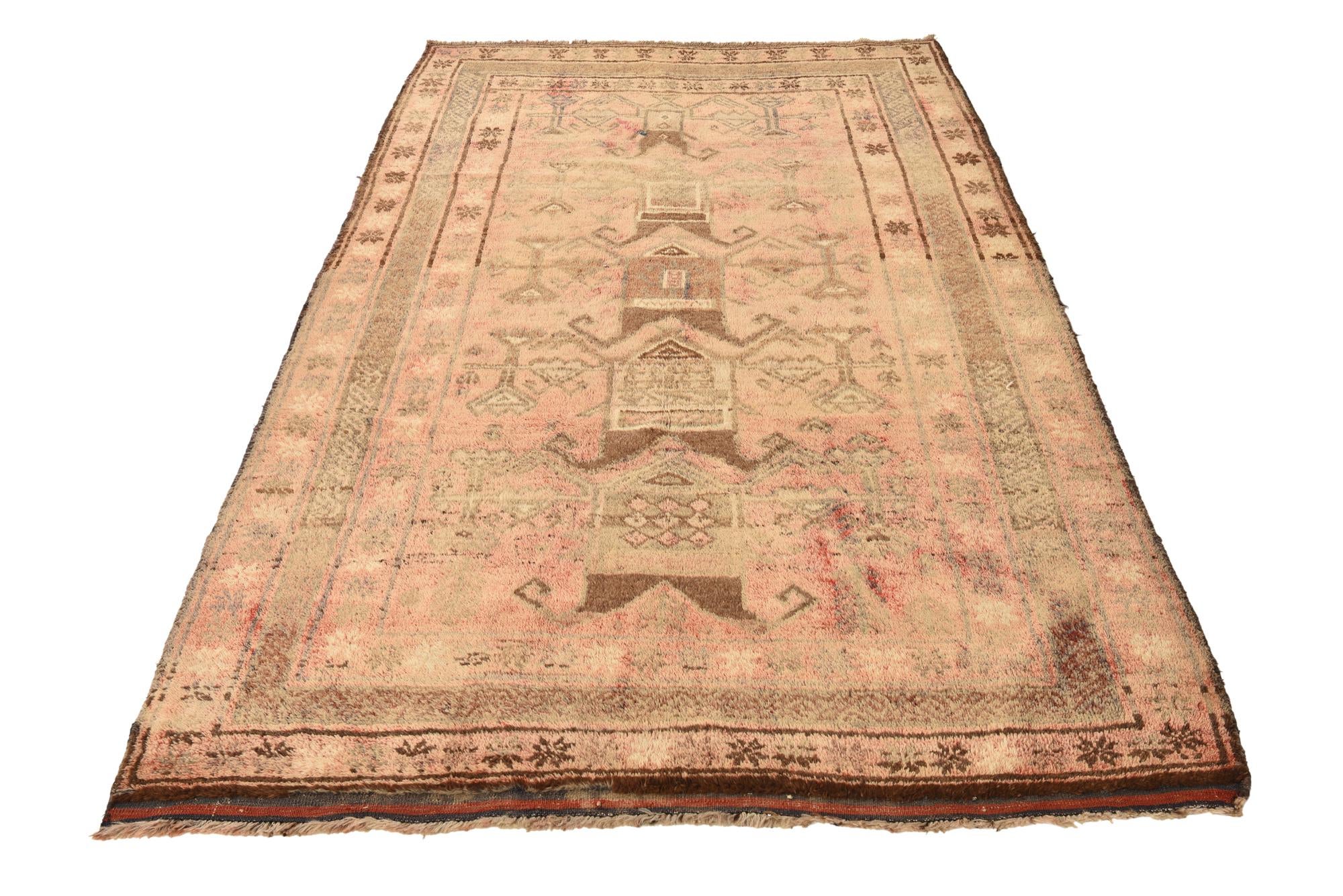 5' x 8' 1 Hand Knotted Balouch Persian Wool Rug