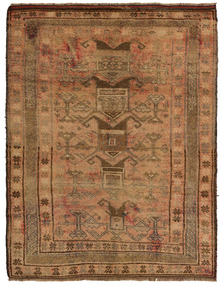 Detail image of 5' x 8' 1 Hand Knotted Balouch Persian Wool Rug
